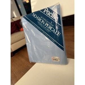 Pacific White Double Flat Sheet 81"x 96" Percale 180 Thread Count Made In USA